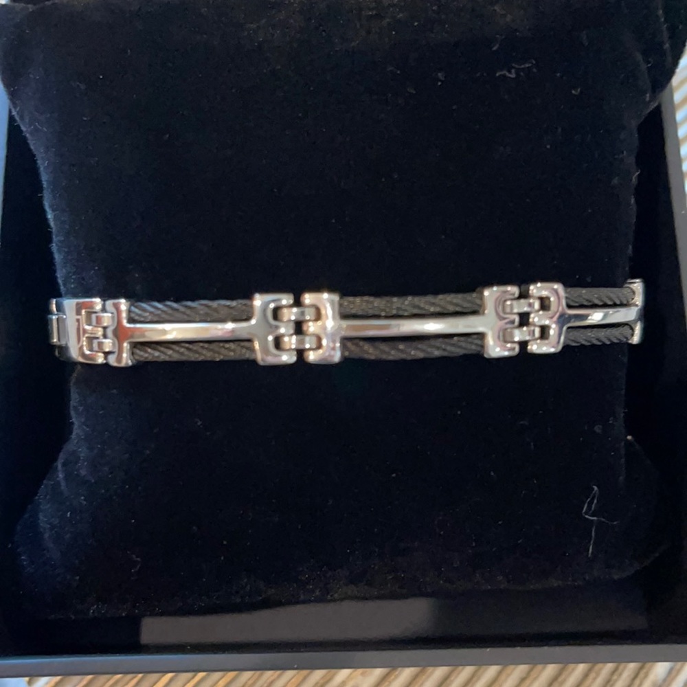 Men’s stainless steel with black bracelet